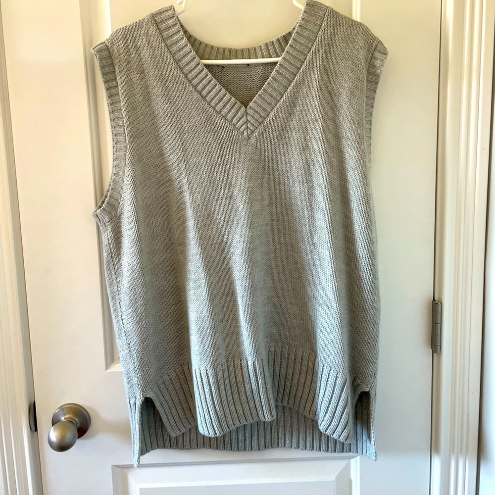 knitted v neck sweater vest